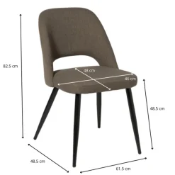Eetkamerstoel Leonardo - bruin - 82.5x61.5x48.5 cm