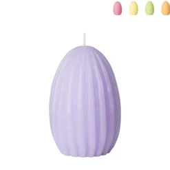 Ei kaars relief groot - diverse kleuren - ø7x11 cm