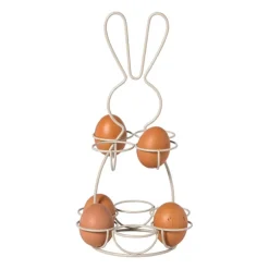 Eieren etagere haas - wit - ø17x31 cm