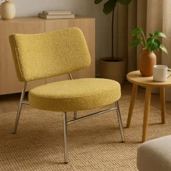 Fauteuil Amber - geel/zilverkleurig - 71.5x63x70.5 cm