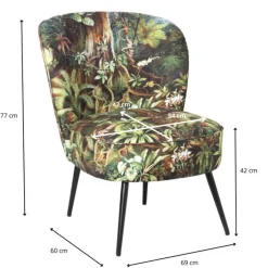 Fauteuil Frida - jungle - 77x69x60 cm