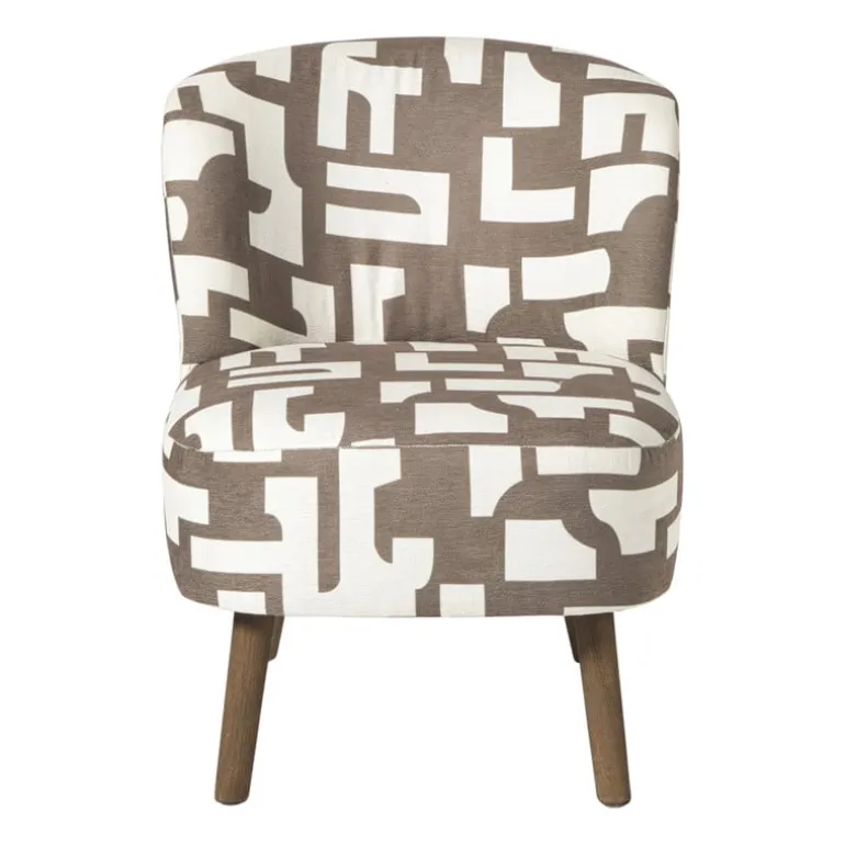 Fauteuil japandi - beige - 69x66x56 cm