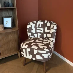 Fauteuil japandi - beige - 69x66x56 cm