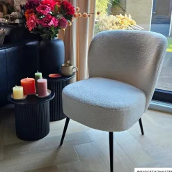 Fauteuil teddy - wit - 77x69x60 cm