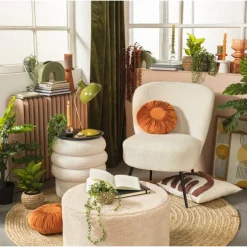 Fauteuil teddy - wit - 77x69x60 cm