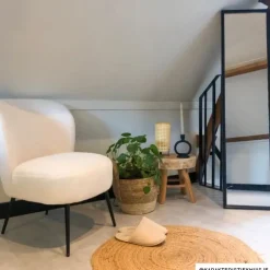 Fauteuil teddy - wit - 77x69x60 cm