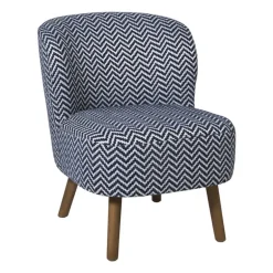 Fauteuil zigzag - blauw/wit - 69x66x56 cm
