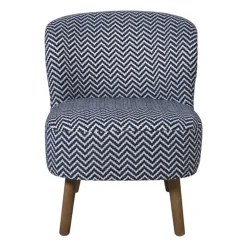 Fauteuil zigzag - blauw/wit - 69x66x56 cm