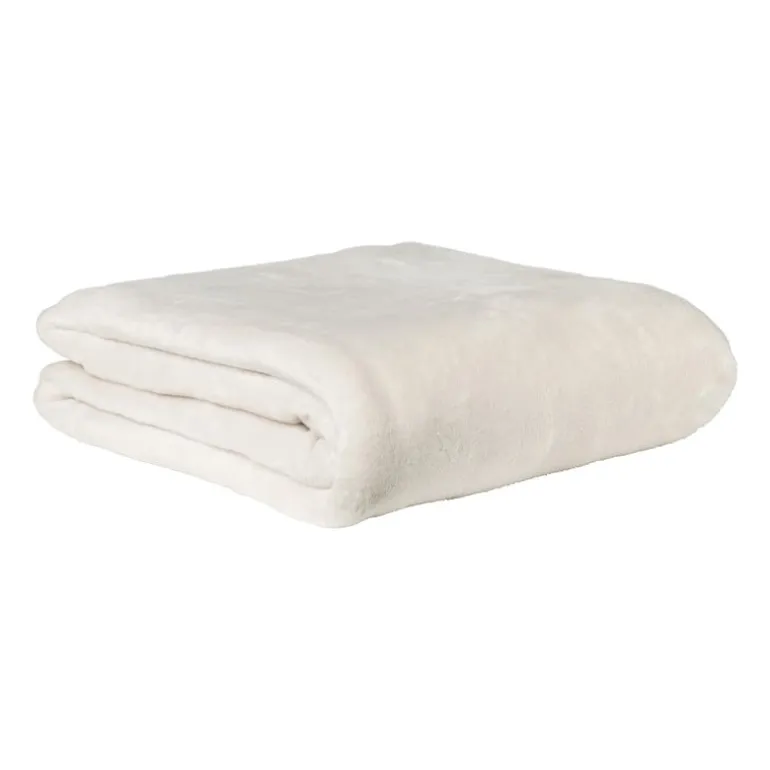Fleece deken - wit - 200x150 cm