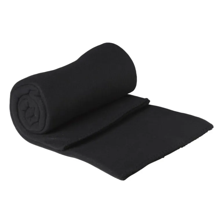 Fleece deken - zwart - 160x130 cm