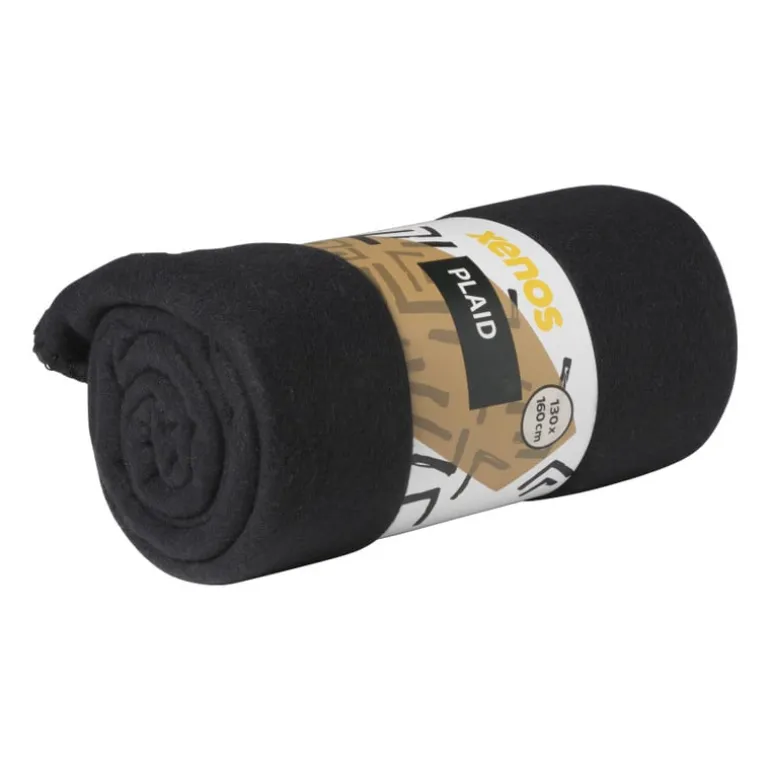 Fleece deken - zwart - 160x130 cm