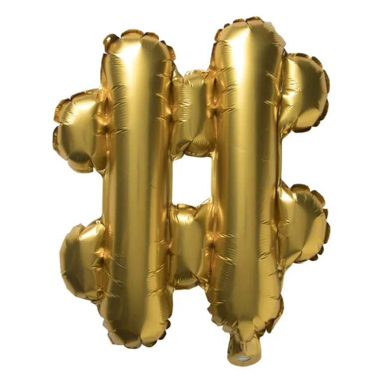 Folieballon # - goudkleurig - 40 cm