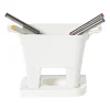 Fondue set met 4 vorken - wit - 20x12x10.5 cm
