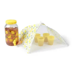 Foodcover citroen - geel/wit - 45x45 cm