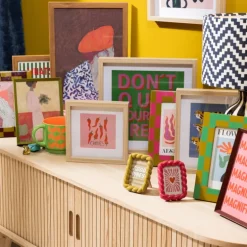 Fotolijst grafisch - bordeauxrood/groen - 10x15 cm