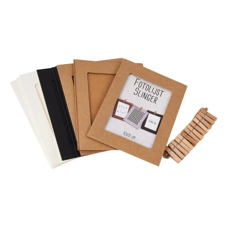 Fotolijst slinger DIY - karton - 12 foto's