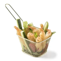 Frituurmandje - goud - 10.5x8.5x6.5 cm