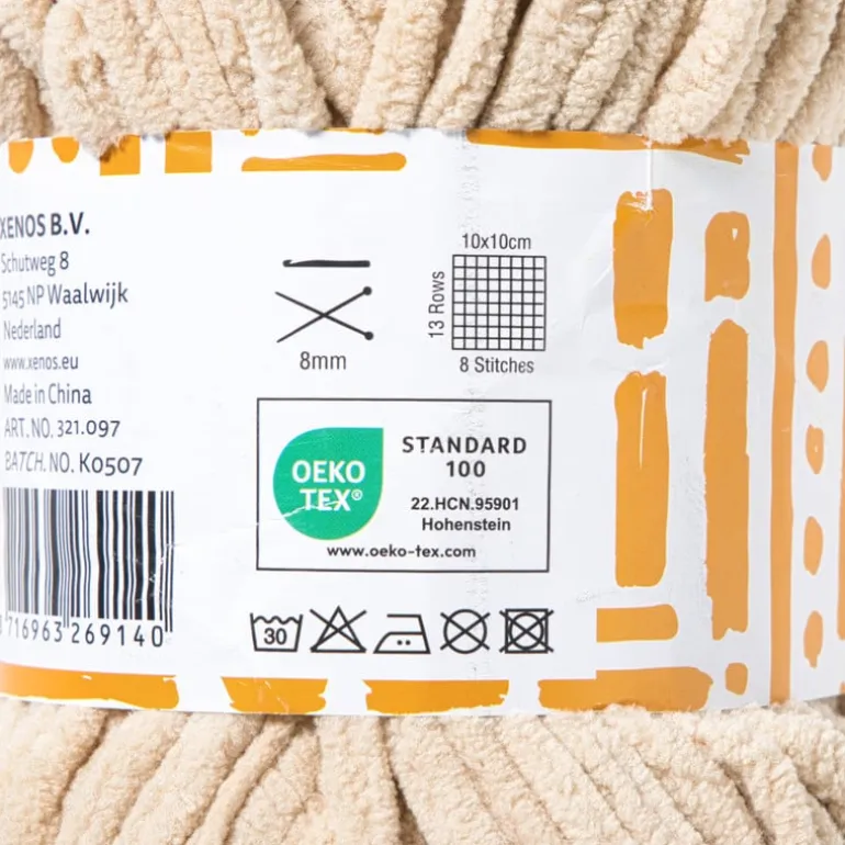 Garen chenille - beige - 100 gram - 60 meter