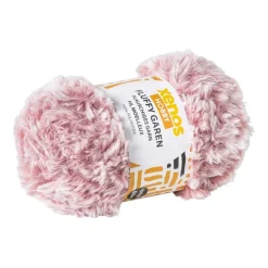 Garen fluffy - beige/rood - 100 gram - 60 meter