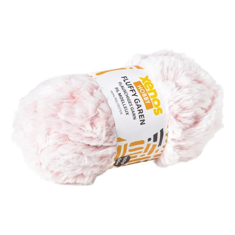 Garen fluffy - beige/roze - 100 gram - 60 meter