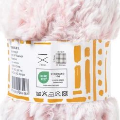 Garen fluffy - beige/roze - 100 gram - 60 meter