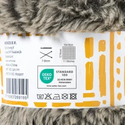 Garen fluffy - zwart/bruin - 100 gram - 60 meter