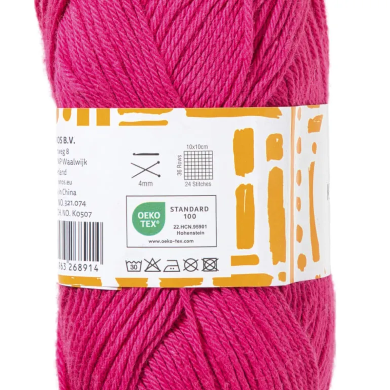 Garen katoen - fuchsia - 50 gram - 125 meter