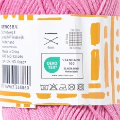 Garen katoen - roze - 50 gram - 125 meter