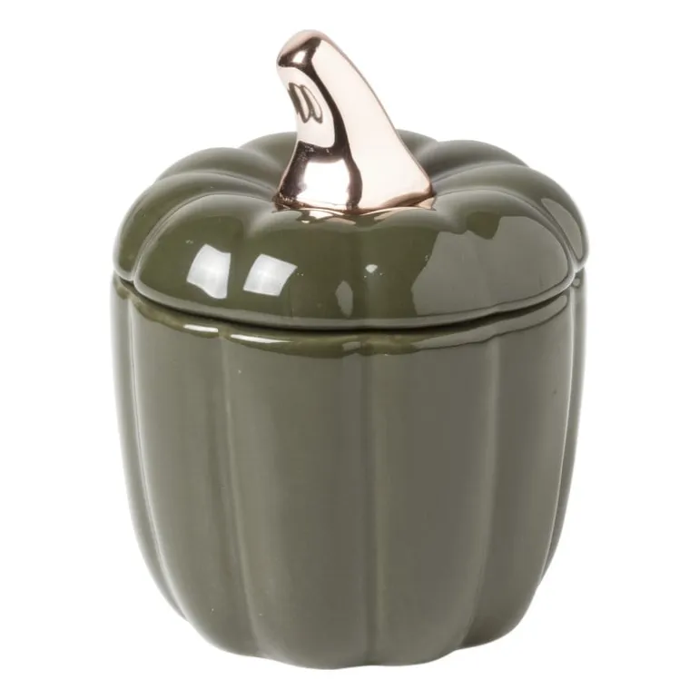 Geurkaars pompoen - groen - ø10x12 cm