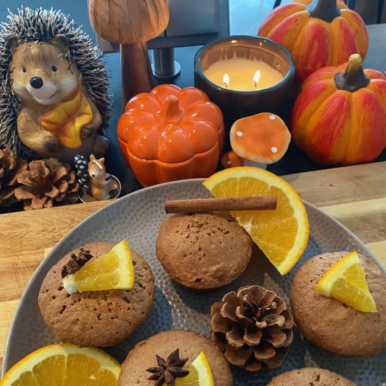 Geurkaars pompoen - groen - ø10x12 cm