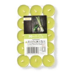 Geurwaxinelichten - lemongras - set van 30