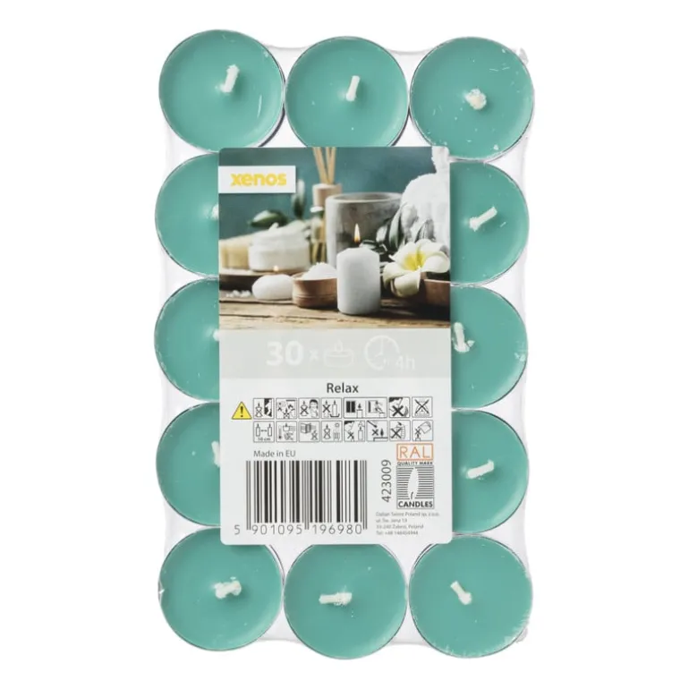 Geurwaxinelichten - relax - set van 30