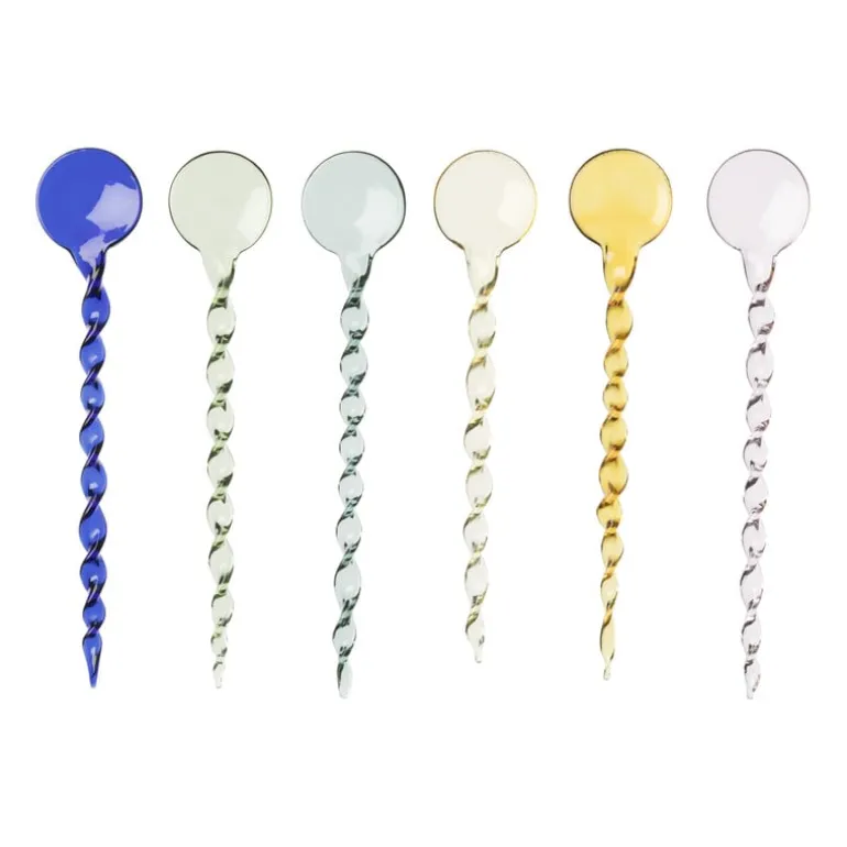 Glazen lepels - set van 6 - 14.8 cm