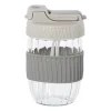 Glazen to-go beker - grijs - 350 ml