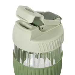 Glazen to-go beker - groen - 350 ml
