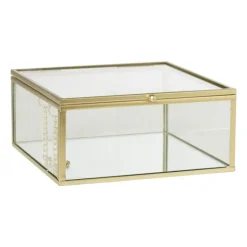 Gouden box groot - vierkant - 14x14x6 cm