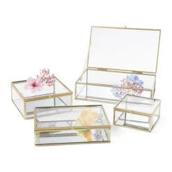 Gouden box groot - vierkant - 14x14x6 cm