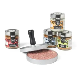 Hamburger pers - zilverkleurig - aluminium - ø9.5x12 cm