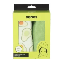 Handdoek tulband - avocado - set van 2