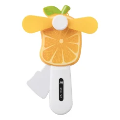 Handventilator sinaasappel - kunststof - 13.5x7 cm