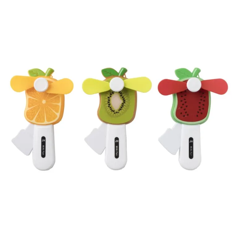 Handventilator sinaasappel - kunststof - 13.5x7 cm