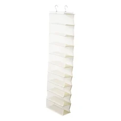 Hang organiser met 10 vakken - wit - 125x15x30 cm