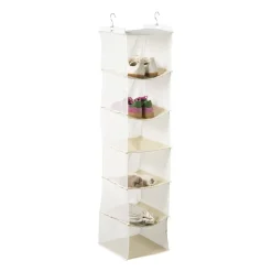Hang organiser met 6 vakken - wit - 125x30x30 cm
