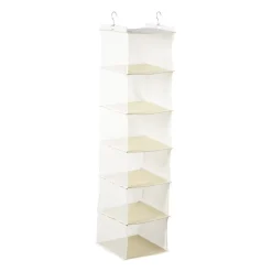 Hang organiser met 6 vakken - wit - 125x30x30 cm
