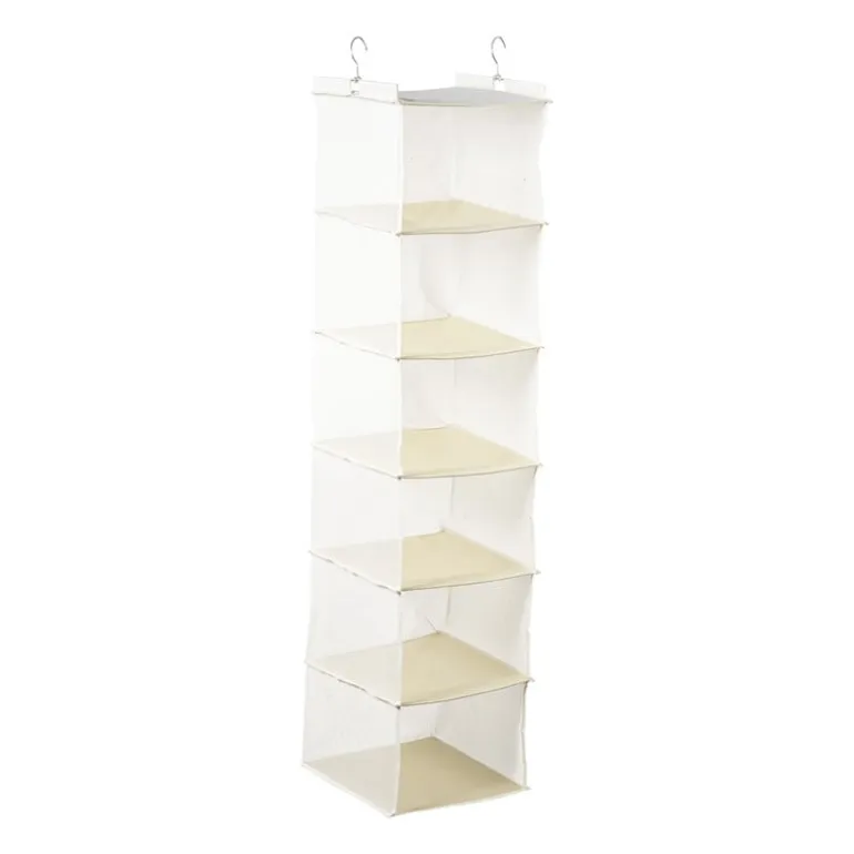 Hang organiser met 6 vakken - wit - 125x30x30 cm