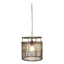 Hanglamp bamboe - zwart - ⌀28x33 cm