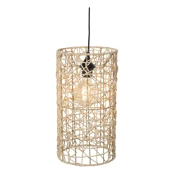 Hanglamp geweven cilinder ⌀22x40 cm