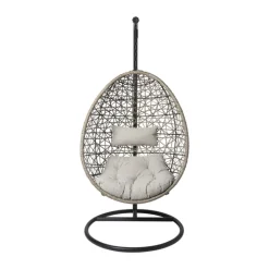 Hangstoel Hawaii met grjize kussens - bruin - 196 cm