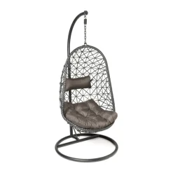 Hangstoel Mallorca met standaard - zwart - 125x83x67 cm