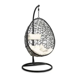 Hangstoel swing met standaard - zwart - ø104x200 cm
